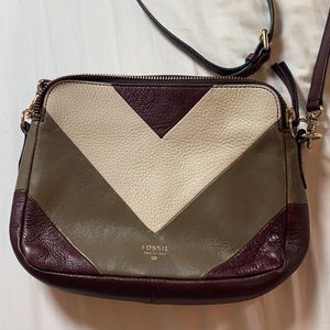 Fossil leather cross body purse